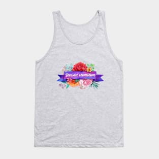 Blessed MomMom Design with Watercolor Roses Tank Top